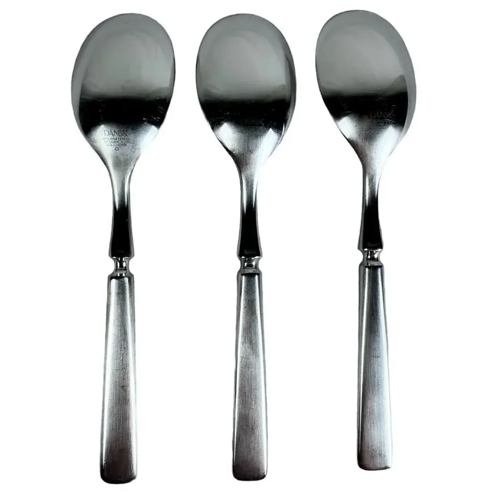 Dansk ANVIL IHQ Japan Vintage 1980s Stainless Satin TEASPOONS-6.5”-Set of 3